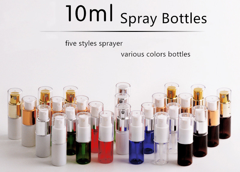 전면 커버 화장용 살포는 정밀한 안개 스프레이어를 가진 10ml BPA 자유로운 각종 색깔을 병에 넣습니다