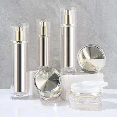 100ml 아크릴 공기 없는 펌프 얼굴 로션 화장품 병 크림 잔 세트
