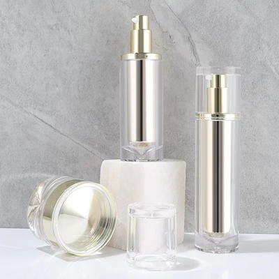 100ml 아크릴 공기 없는 펌프 얼굴 로션 화장품 병 크림 잔 세트