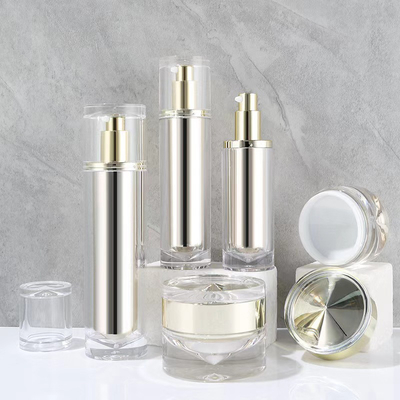 100ml 아크릴 공기 없는 펌프 얼굴 로션 화장품 병 크림 잔 세트
