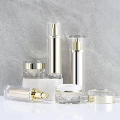 100ml 아크릴 공기 없는 펌프 얼굴 로션 화장품 병 크림 잔 세트