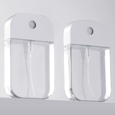 30ml 50ml 휴대용 재충전 가능한 PETG 플라스틱 화장품 스프레이 향수 카드 모양 병 고무 프레임 여행 사용 편리