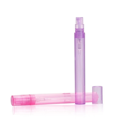 10ml 맑은 미니 스프레이 향수 유리 샘플 병 플라스틱 스프레이 펌프 유출 방지
