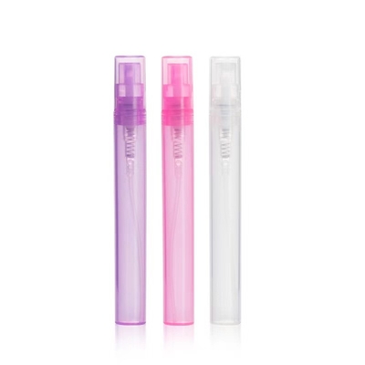 10ml 맑은 미니 스프레이 향수 유리 샘플 병 플라스틱 스프레이 펌프 유출 방지