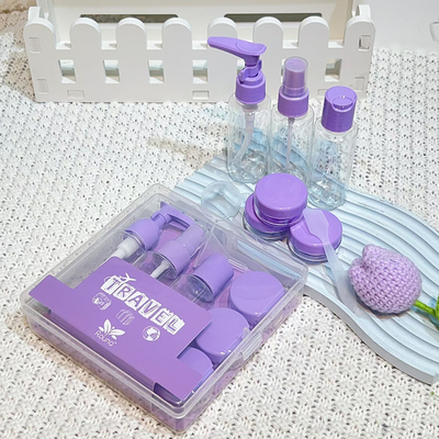 7pcs 여행 사이즈 화장품 세트 개인 병 스크루 캡 휴대용 플라스틱 스프레이