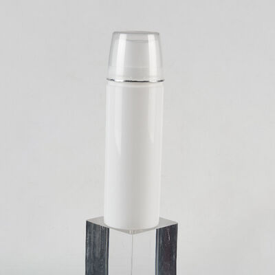 특수 크림프 펌프 헤드 디자인 PP 에어리스 디스펜서 보틀, 30ml 50ml 75ml 100ml 150ml 다양한 용량 옵션, 오버 캡 색상 실크 인쇄 및 무광 스프레이 가능