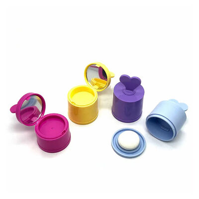 블러셔 & 헤어라인용 퍼프 & 거울 포장 4G 플라스틱 실린더 파우더 케이스 도매