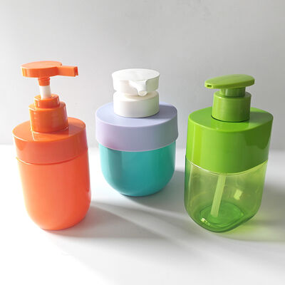 300ml 평면 로션 병 맞춤 색상 어깨 장갑 투명한 몸 고급 스킨케어 포장