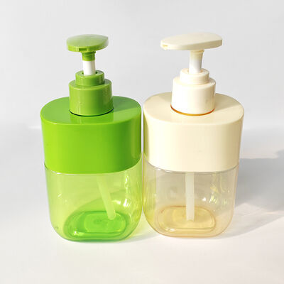 프리미엄 300ml 평면 로션 펌프 병 맞춤 색상 어깨 장갑 투명 몸 럭셔리 피부 관리 포장