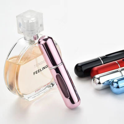 5ml 8ml Bottom Filling Perfume Bottle Perfume Spray Bottle Portable Mini Refillable Perfume Atomizer Bottle Stock Shiny Colorful Electroplated Travel Pocket
