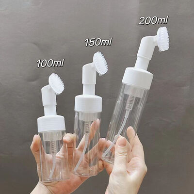 100ml 200ml 화장품 실리콘 브러시 폼 펌프 병 얼굴 청소용 재사용 플라스틱 분배기 비누 펌프 분배기