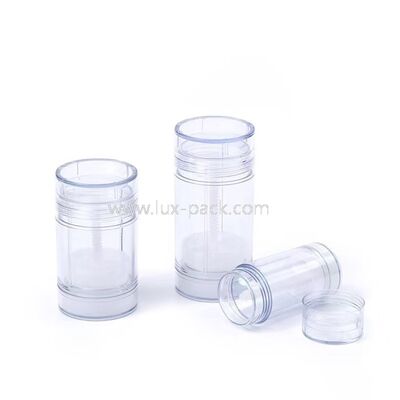 Refillable Non-Spill BPA Free PP Plastic Twist Up Deodorant Stick Container for Body Balm and Sunscreen
