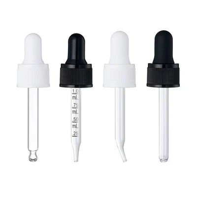 18/415 Glass Dropper Pipette Plastic Dropper Cap for Essential Oil Serum Cosmetic Bottles