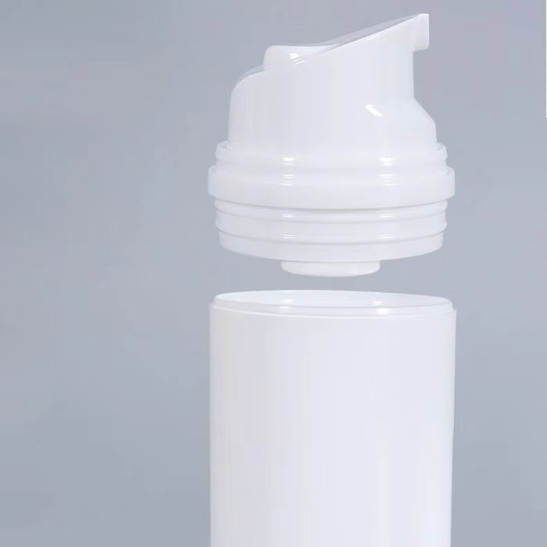 White Color Crimp Pump Airless Dispenser Bottle With 30ml 50ml 80ml 100ml Support Customization