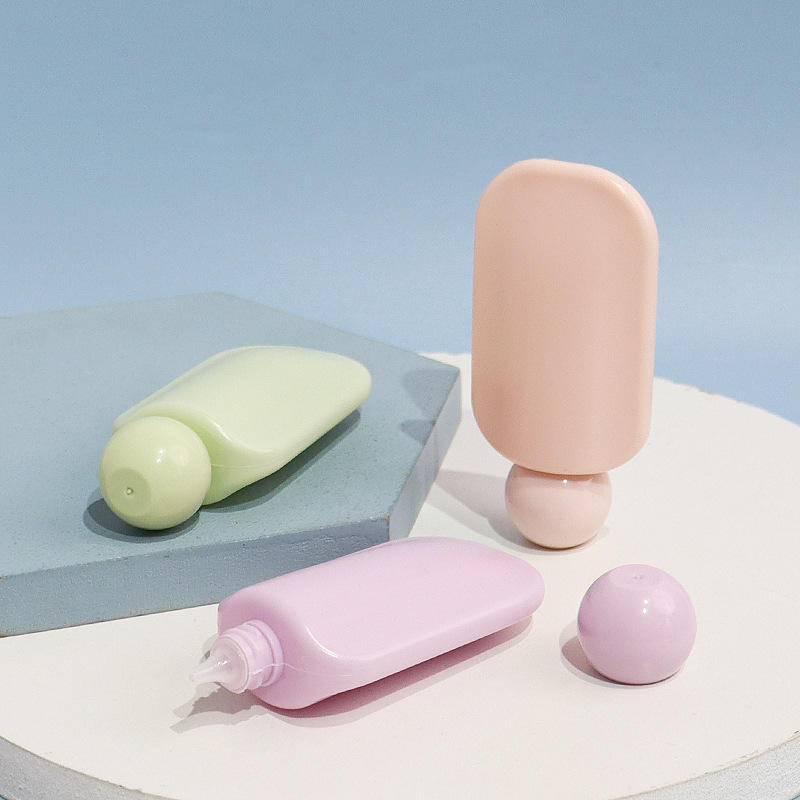 도매 귀여운 사각형 얼굴 손 크림 병 40ml PET 펌프 자외선 차단제 로션 피부 관리 화장품 사용자 지정 로고와 함께 포장